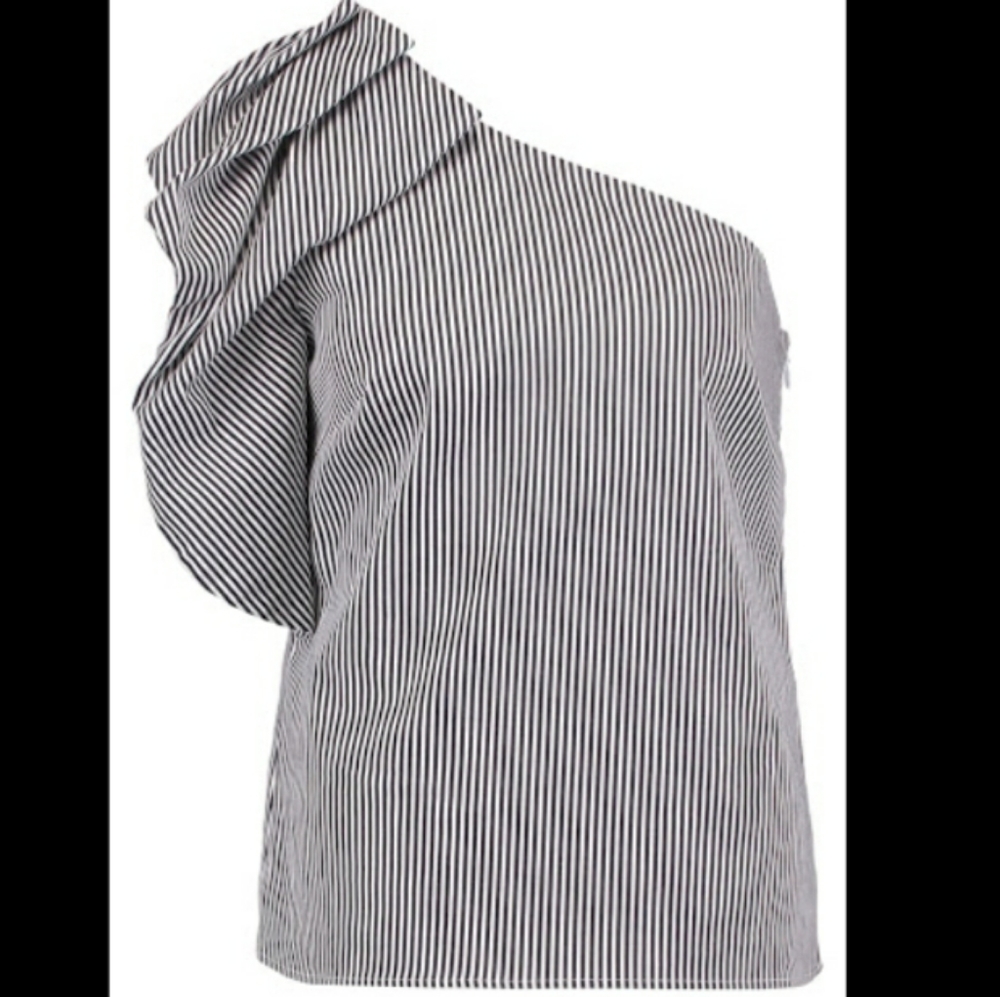 NWOT Banana Republic One Shoulder Bow Top - Picture 8 of 8